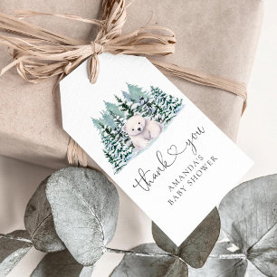 Polar Bear Woodland Winter Baby Shower Gift Tags