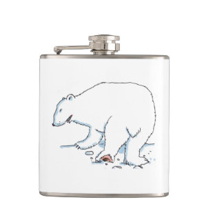 Polar Bear wrapped flask