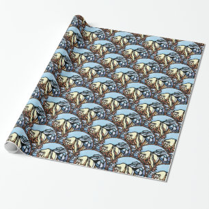 Polar Bear Wrapping Paper Tribal Art Gift Paper