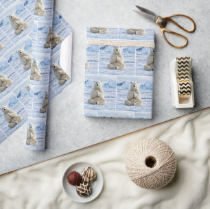 Polar Bear Yoga Pose Wrapping Paper
