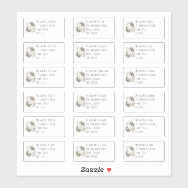 Polar Bears 18 Individual Name Address Labels (Sheet)