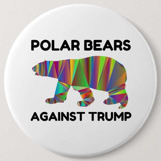Polar Bears Against Trump Button (Front)