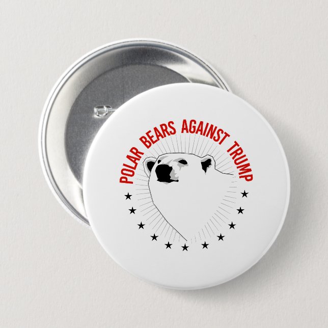 Polar Bears Against Trump Button (Front & Back)