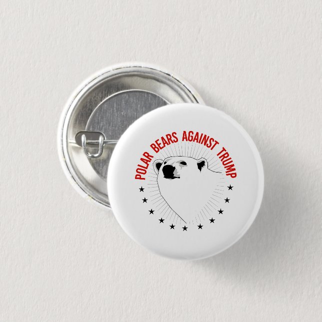 Polar Bears Against Trump Button (Front & Back)