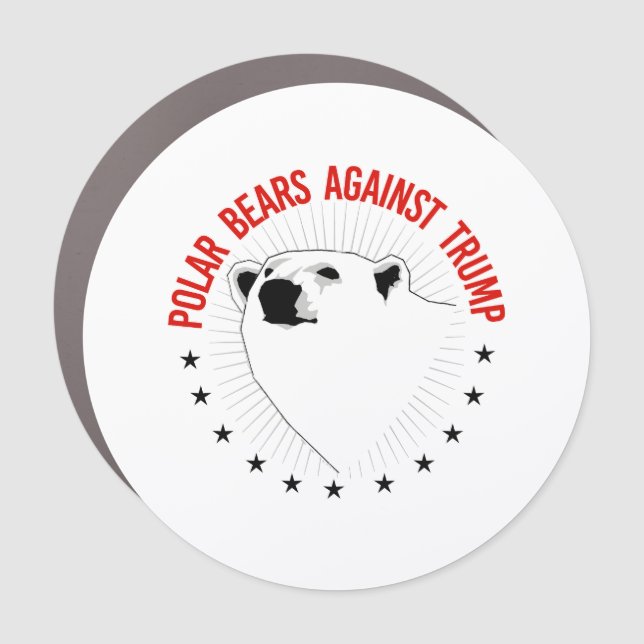 Polar Bears Against Trump Car Magnet (Front)