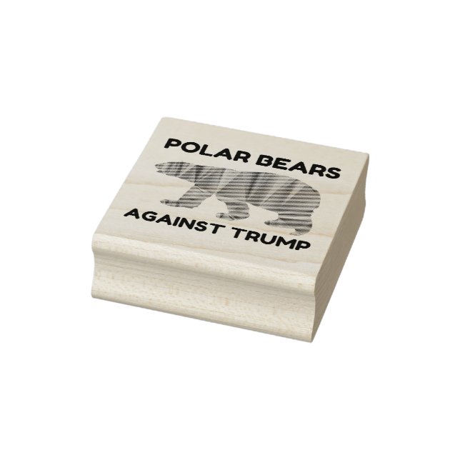 Polar Bears Against Trump Rubber Stamp (Stamp)