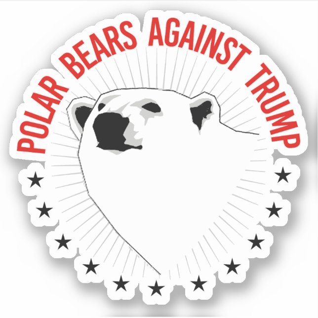 Polar Bears Against Trump Sticker (Front)