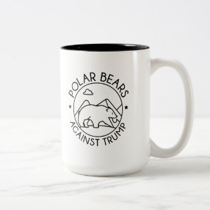 Polar Bears Against Trump Two-Tone Coffee Mug