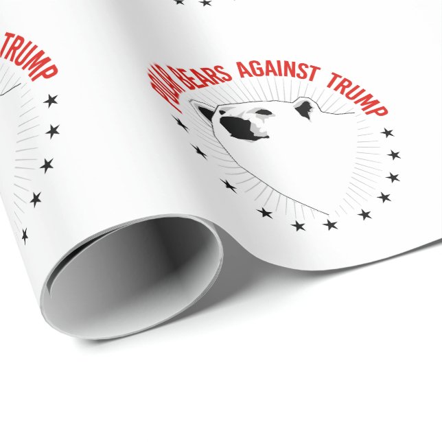 Polar Bears Against Trump Wrapping Paper (Roll Corner)