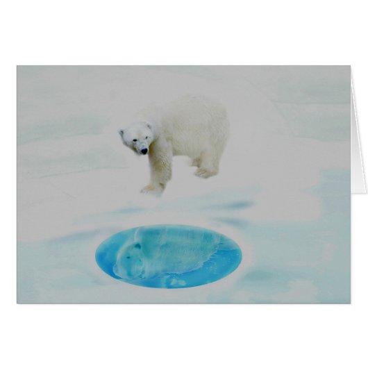 Polar bears alone cards (Front Horizontal)
