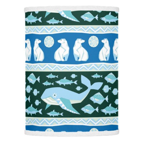 Polar Bears and Whale Arctic Night Pattern Lamp Shade