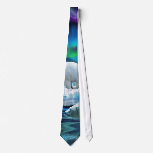 Polar Bears & Arctic Ice with Aurora Wildlife Tie (Front)
