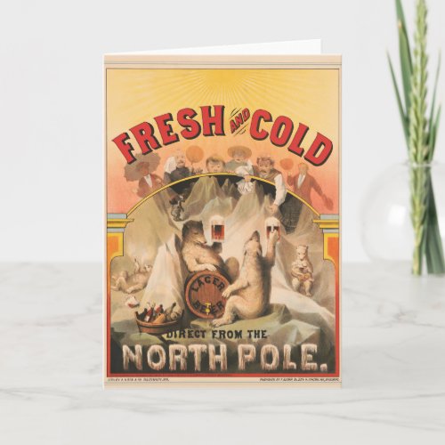 Polar Bears Are Enjoying Mugs Of Lager Beer Card