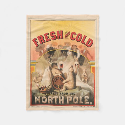 Polar Bears Are Enjoying Mugs Of Lager Beer Fleece Blanket