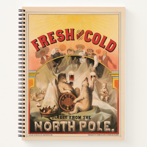Polar Bears Are Enjoying Mugs Of Lager Beer Notebook