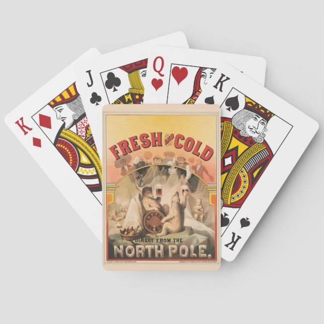 Polar Bears Are Enjoying Mugs Of Lager Beer Poker Cards (Back)
