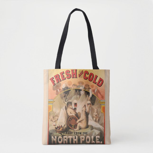 Polar Bears Are Enjoying Mugs Of Lager Beer Tote Bag (Front)