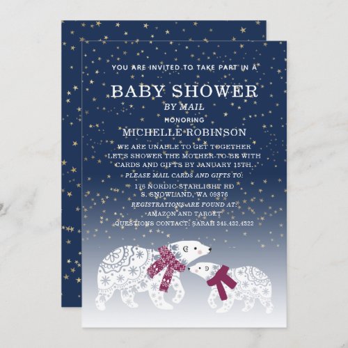 Polar Bears Baby Shower By Mail Invitation