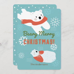 Polar Bears Beary Merry Christmas Card