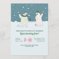 Polar Bears Birthday Party Invitation