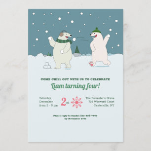 Polar Bears Birthday Party Invitation
