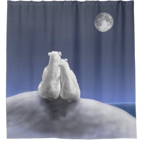Polar Bears by Moonlight Shower Curtain