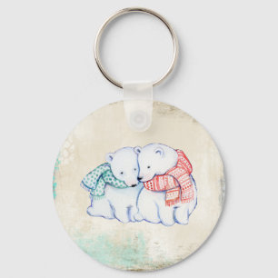 Polar Bears Couple Keychain