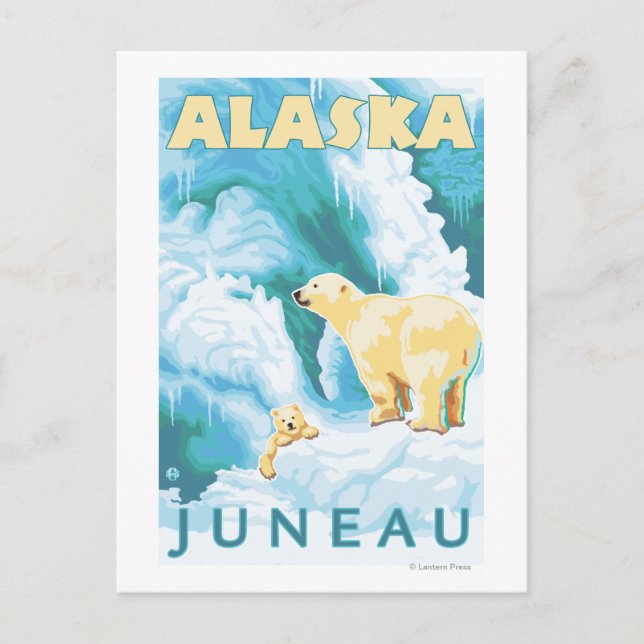 Polar Bears & Cub - Juneau, Alaska Postcard (Front)
