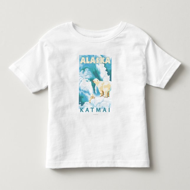 Polar Bears & Cub - Katmai, Alaska Toddler T-shirt (Front)