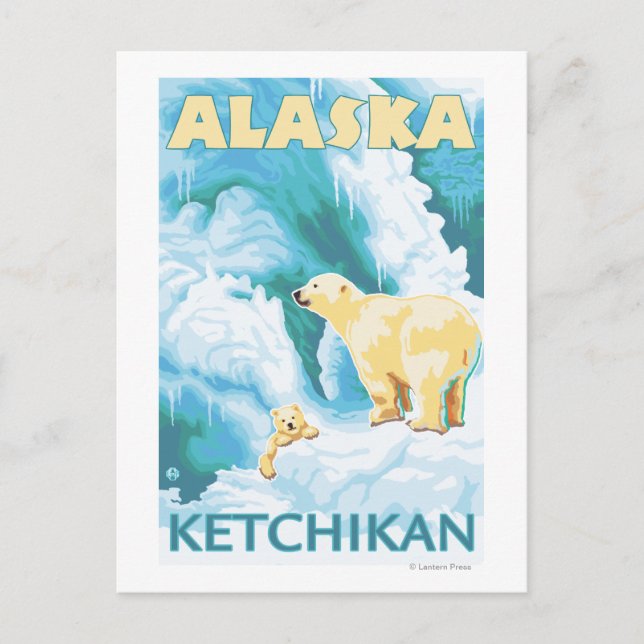 Polar Bears & Cub - Ketchikan, Alaska Postcard (Front)