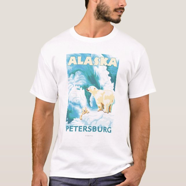 Polar Bears & Cub - Petersburg, Alaska T-Shirt (Front)