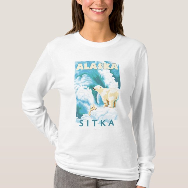 Polar Bears & Cub - Sitka, Alaska T-Shirt (Front)
