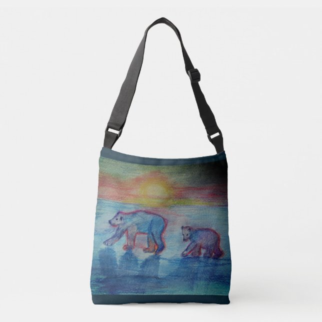Polar Bears Custom All-Over-Print Cross Body Bag (Front)