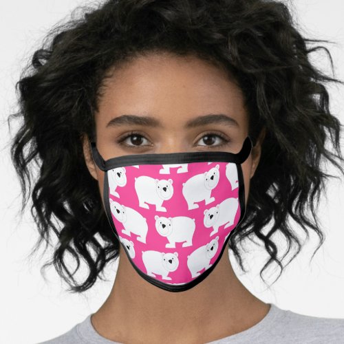 Polar Bears Cute Animal Pink Face Mask