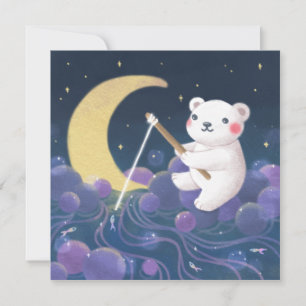 Polar Bear's Dream Fantasy Illustration Holiday Card