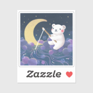 Polar Bear's Dream Fantasy Illustration Sticker