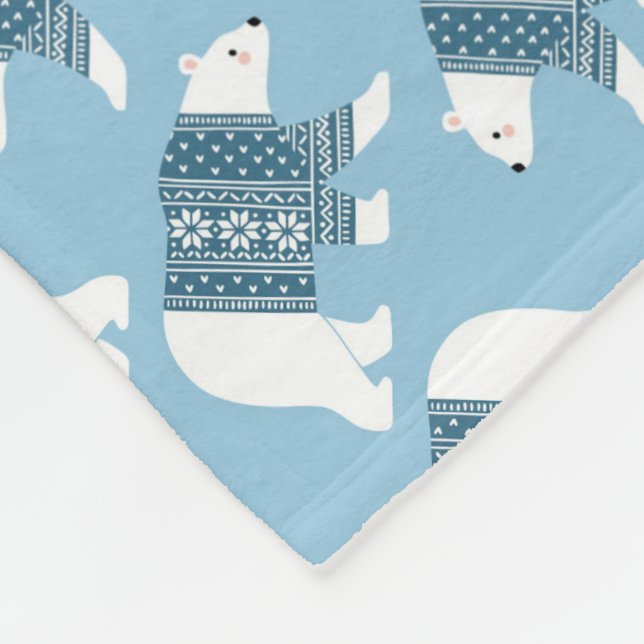 Polar Bears  Fleece Blanket (Corner)