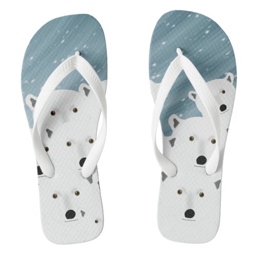 Polar Bears Flip Flops