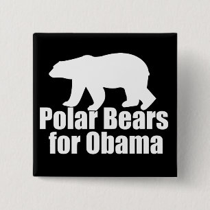 Polar Bears for Obama Pinback Button