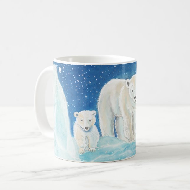 Polar Bears Illustration  Coffee Mug (Front Left)