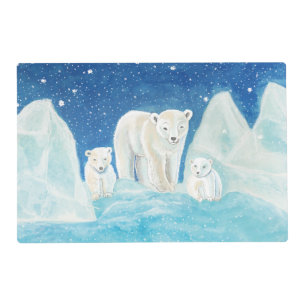 Polar Bears Illustration   Placemat