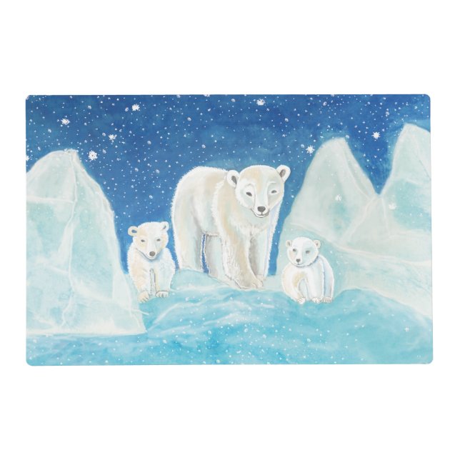 Polar Bears Illustration   Placemat (Front)