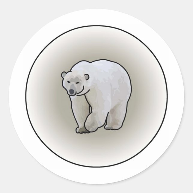Polar Bears in a Blizzard Classic Round Sticker (Front)