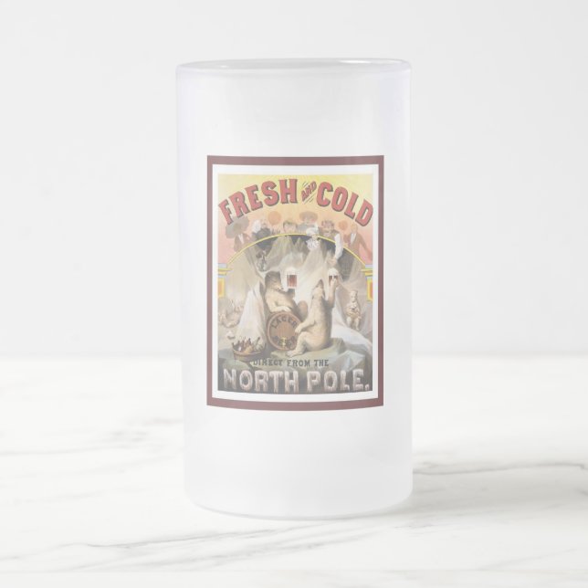 Polar Bears Lager Frosted Glass Beer Mug (Center)