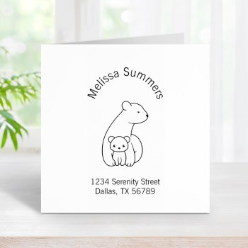 Polar Bears: Mother And Cub Address Rubber Stamp by Chibibi at Zazzle