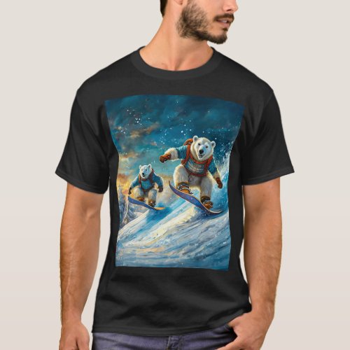 Polar Bears On Snowboards Design by Rich AMeN Gill T_Shirt
