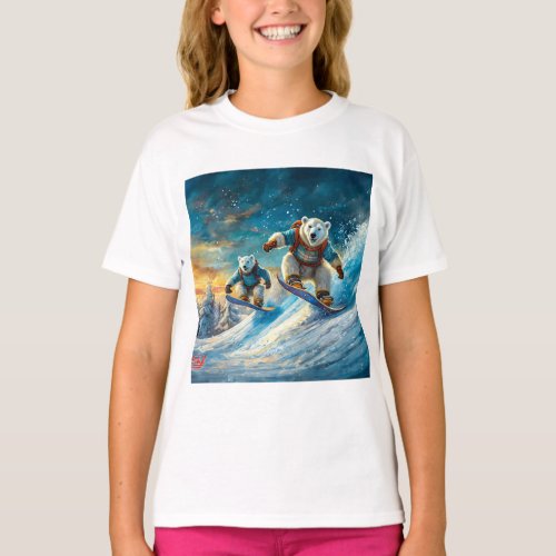 Polar Bears On Snowboards Design By Rich AMeN Gill T_Shirt