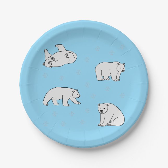 Polar Bears Paper Plates (Front)