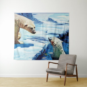 polar bears print tapestry