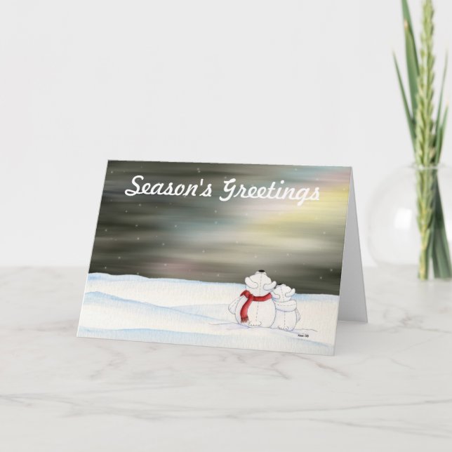 Polar Bears Season's GreetingsCard Holiday Card (Front)